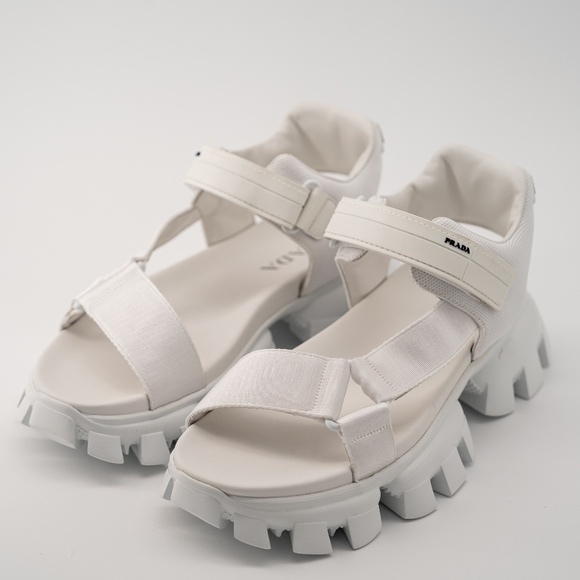 size 8 / 9us Prada Cloudbust Thunder Sandal White Re-Nylon - Picture 1 of 14